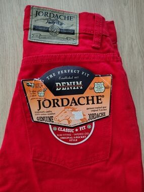 Vintage Jordache Red High Rise Jeans 3/4 NWT Deadstock